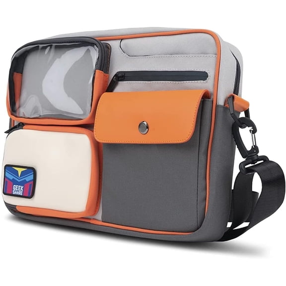 GeekShare Multifunctional Travel Carry Case-Color Contrast Vintage Messenger Bag for Switch Storage