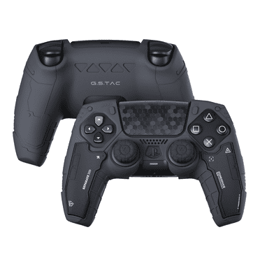GeekShare PS5 Skin Silicone Protective Case + Thumb Grip + Sticker for PlayStation5 Controller Black
