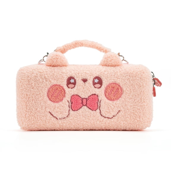 GeekShare Pink Bunny Plush Bag Carry Case Compatible with Nintendo Switch/OLED Portable Travel Bag
