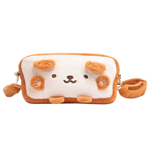 GeekShare Plush Toast Bag for Switch/OLED, Large Capacity Travel Carrying Case with A Shoulder Strap