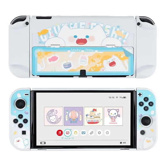 GeekShare Protective Case Compatible with Switch OLED Slim Cover Skin Bobo Cat