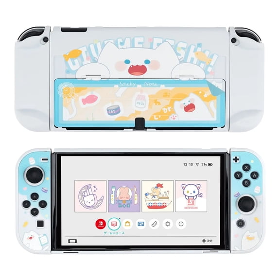 GeekShare Protective Case Compatible with Nintendo Switch OLED Slim Cover Skin Bobo Cat