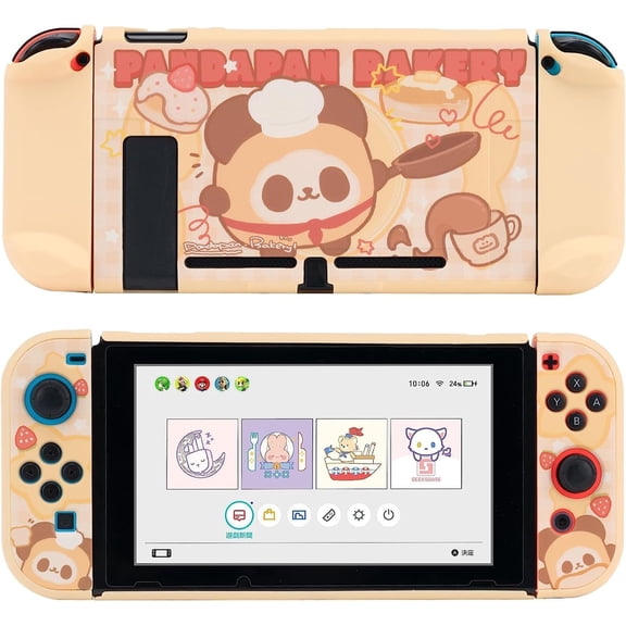 GeekShare Protective Case Slim Cover Case Compatible with Nintendo Switch 2017 Panda Toast