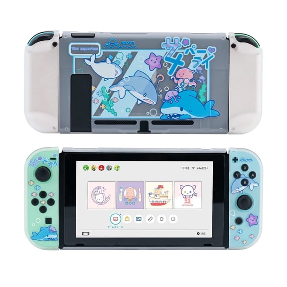 GeekShare Protective Case Slim Cover Case Compatible with Switch 2017 Shark Party Shell