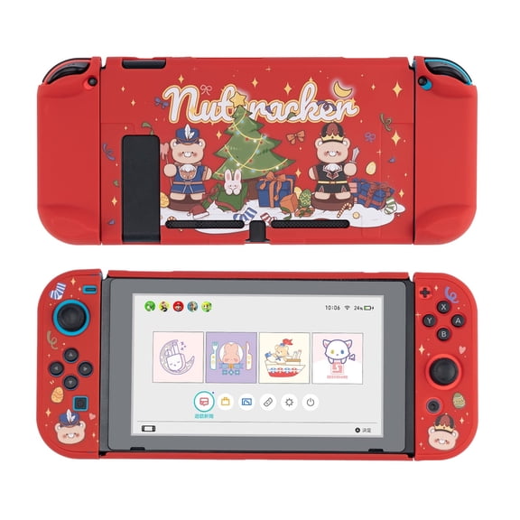 GeekShare Protective Case Slim Cover Hard Shell Compatible with Switch and Joy-Con - Christmas Doll
