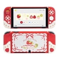 thumbnail image 1 of GeekShare Protective Case for Switch OLED + Joycon Cover + Thumb Grip Caps Spring Strawberry, 1 of 9