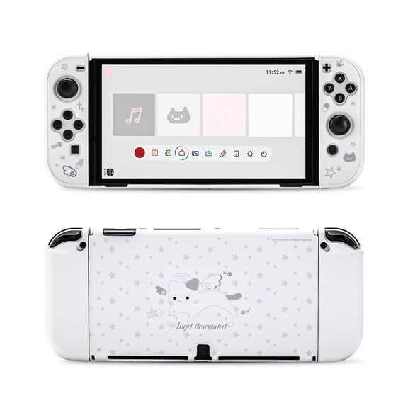 GeekShare Protective Case for Nintendo Switch OLED Model 2021 Console & Joy Con Star Angel Cat