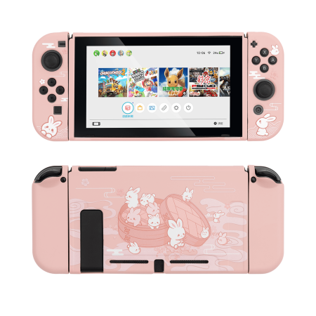 GeekShare Protective Case for Nintendo Switch, Soft TPU Protective Cover for Nintendo Switch Console (Steamed Bun Rabbit)