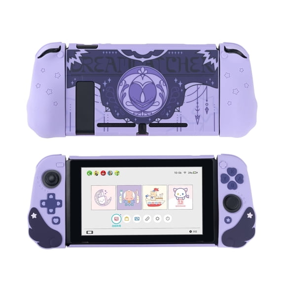 GeekShare Protective Case for Regular Switch Model, Hard PC & Soft Silicone Cover Wings Series Dark