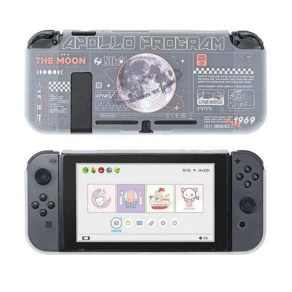 GeekShare Protective Case for Regular Switch and Joy Con Cover Clear Integrated HardShell - Moonshot
