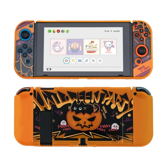 GeekShare Protective Case for Regular Switch and Joy Con Hard Shell Slim Cover Case Halloween Party