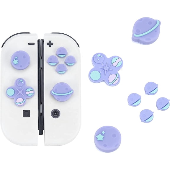 GeekShare Silicone Thumb Grips Set, Button Caps Compatible with Switch 2017/Switch OLED - Happy Planet