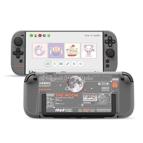 GeekShare Slim Protective Case for Nintendo Switch 2 Console and JoyCon Cover Hard Skin Moon Clear