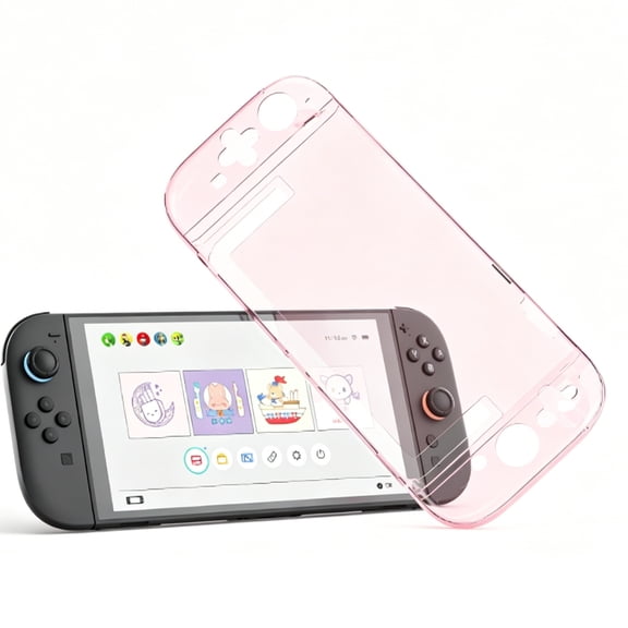GeekShare Slim Protective Case for Nintendo Switch 2 Console and JoyCon Cover Hard Skin Pink Clear