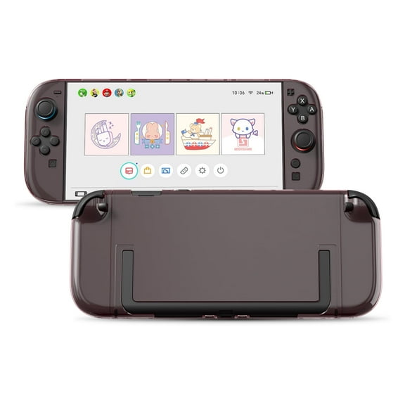 GeekShare Slim Protective Case for Nintendo Switch 2 Console and JoyCon Cover Hard Skin Pink Clear