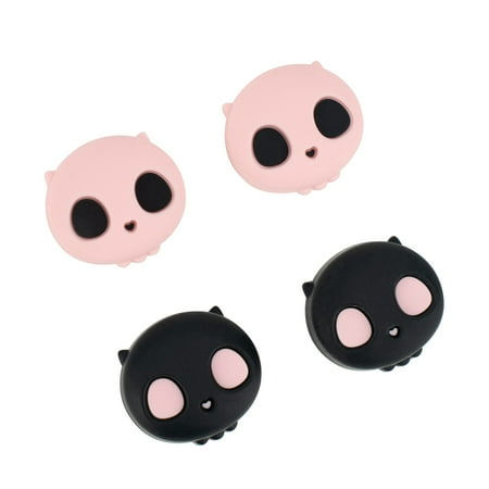 GeekShare Soft Silicone Thumbsticks Cover for Xbox One Controller, Pink and Black, 4 Count