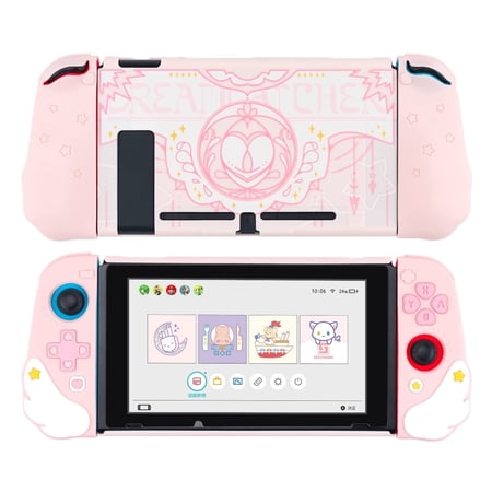 GeekShare Stars Wings Switch Protective Case, Ergonomic Design Protective Case for Nintendo Switch-Pink