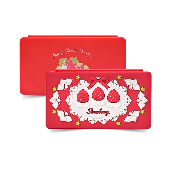 GeekShare Switch Portable Game Case Holder 24 Game Card Slots 24 TF Card Slots Spring Strawberry