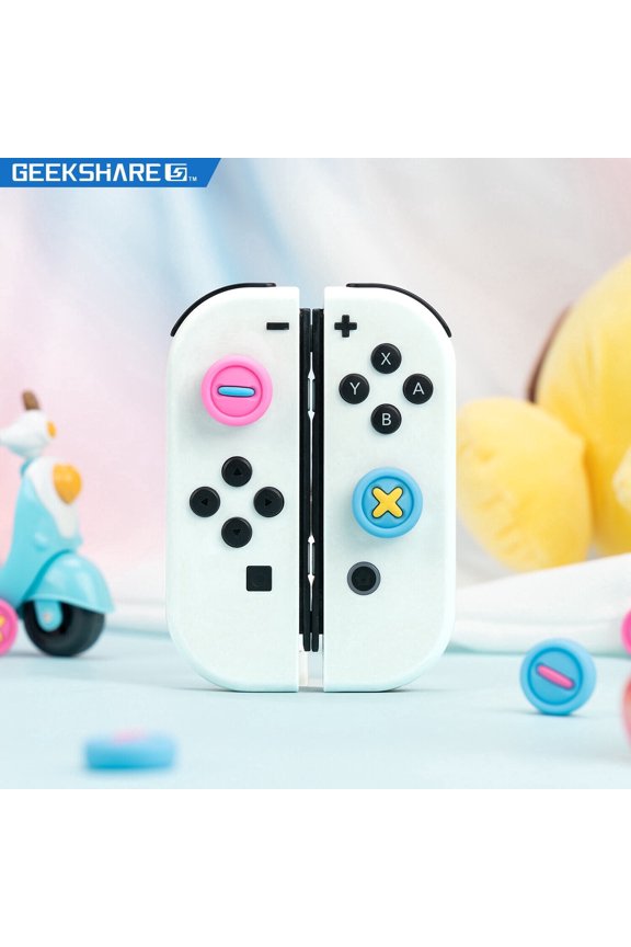Thumb Grip Caps Joystick Cover Compatible with Switch 1/OLED/Lite 4PCS Pink Blue Buckle
