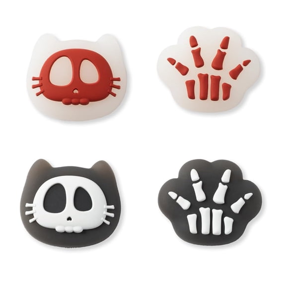 GeekShare Thumb Grip Caps for Nintendo Switch 2025 Silicone Joystick Cover 4PCS Skull Cat