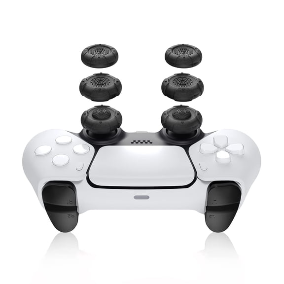 GeekShare Thumb Grip Caps for PS4 PS5 and Switch Pro Controller Thumbsticks Cover 6 PCS Black