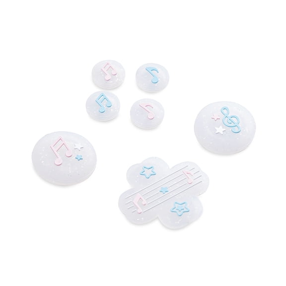 GeekShare Thumb Grips Button Caps Set for Switch 2, ABXY Key Sticker Cover Memory of Music Notes