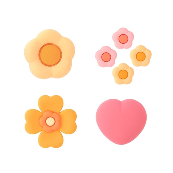 GeekShare Pink Thumb Grips Set Buttons Caps Soft Joystick Cover for Switch/OLED Heart Flower