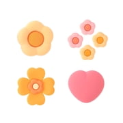 GeekShare Pink Thumb Grips Set Buttons Caps Soft Joystick Cover for Switch/OLED Heart Flower