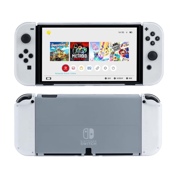 GeekShare Transparent Matte Protective Case Compatible with Switch OLED Slim Cover Skin