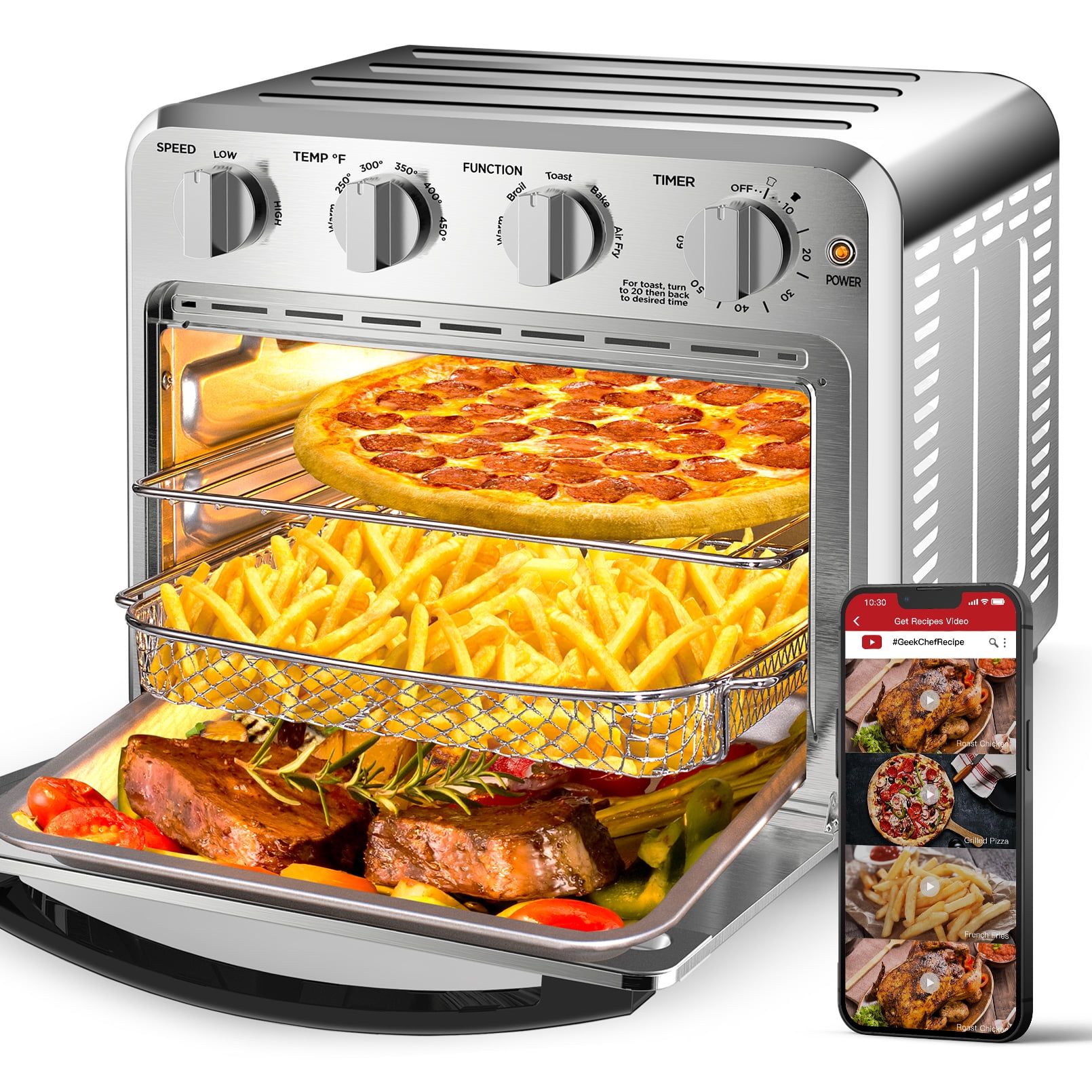 Bella Pro Series - 4-Slice Convection Toaster Oven Air Fryer with  Dehydrato 