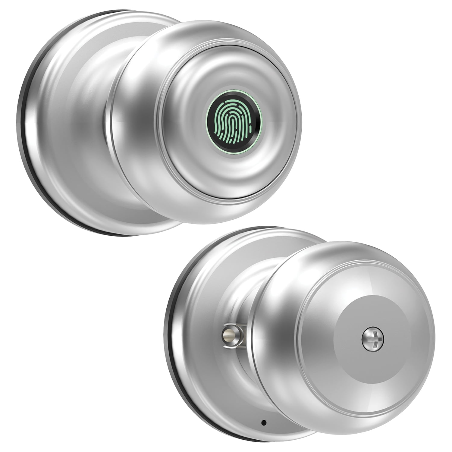 GeekTale K01SN Smart Fingerprint Doorknob Lock, K01 (Satin Nickel