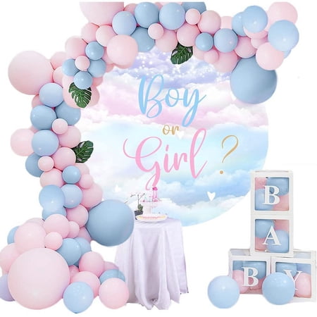 Geekeo Blue Pink Balloon Garland Kit, 60 pcs Gender Reveal Party Decor