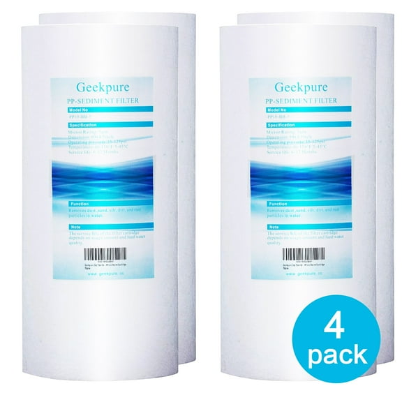Geekpure 10-Inch PP Sediment Filter for Whole House Water Filter System-4.5" x 10"-5 Micron