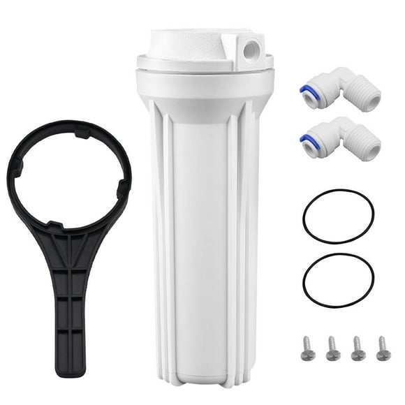 Geekpure 10 Inch Reverse Osmosis Filter Housing for RO System -1/4" Port-Fit for 2.5"x10" Filters
