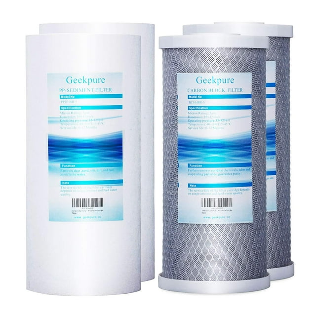 "Geekpure Home Filtration 10"" Whole House Water Filters Set with PP