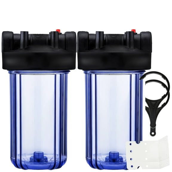 Geekpure 10 inch Whole House Water Filter Housing-Fit for 4.5 "x10" Filters-Clear (Pack of 2)