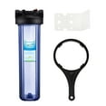 thumbnail image 1 of Geekpure 20 Inch Clear Whole House Water Filter Housing with Wrench Bracket -4.5" x 20" - 1" NPT Brass Port, 1 of 7