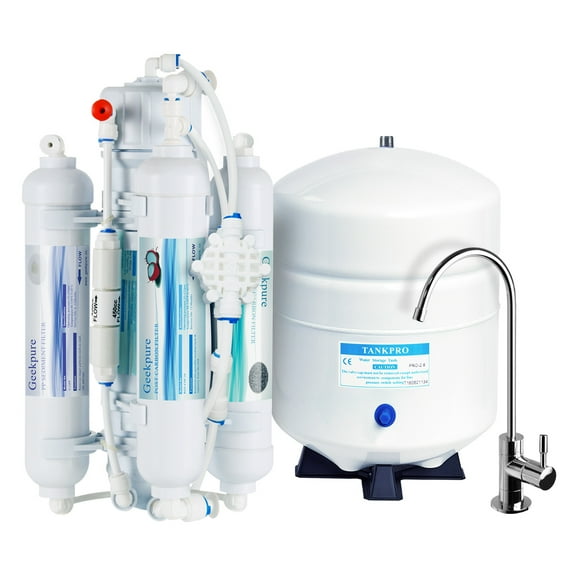 Geekpure 4 Stage Reverse Osmosis RO Drinking Water Filter System with Quick Change Filters -100 GPD