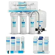 Geekpure 5-Stage Reverse Osmosis Drinking Water Filter System-Plus Extra 7 Filters for Free-75GPD