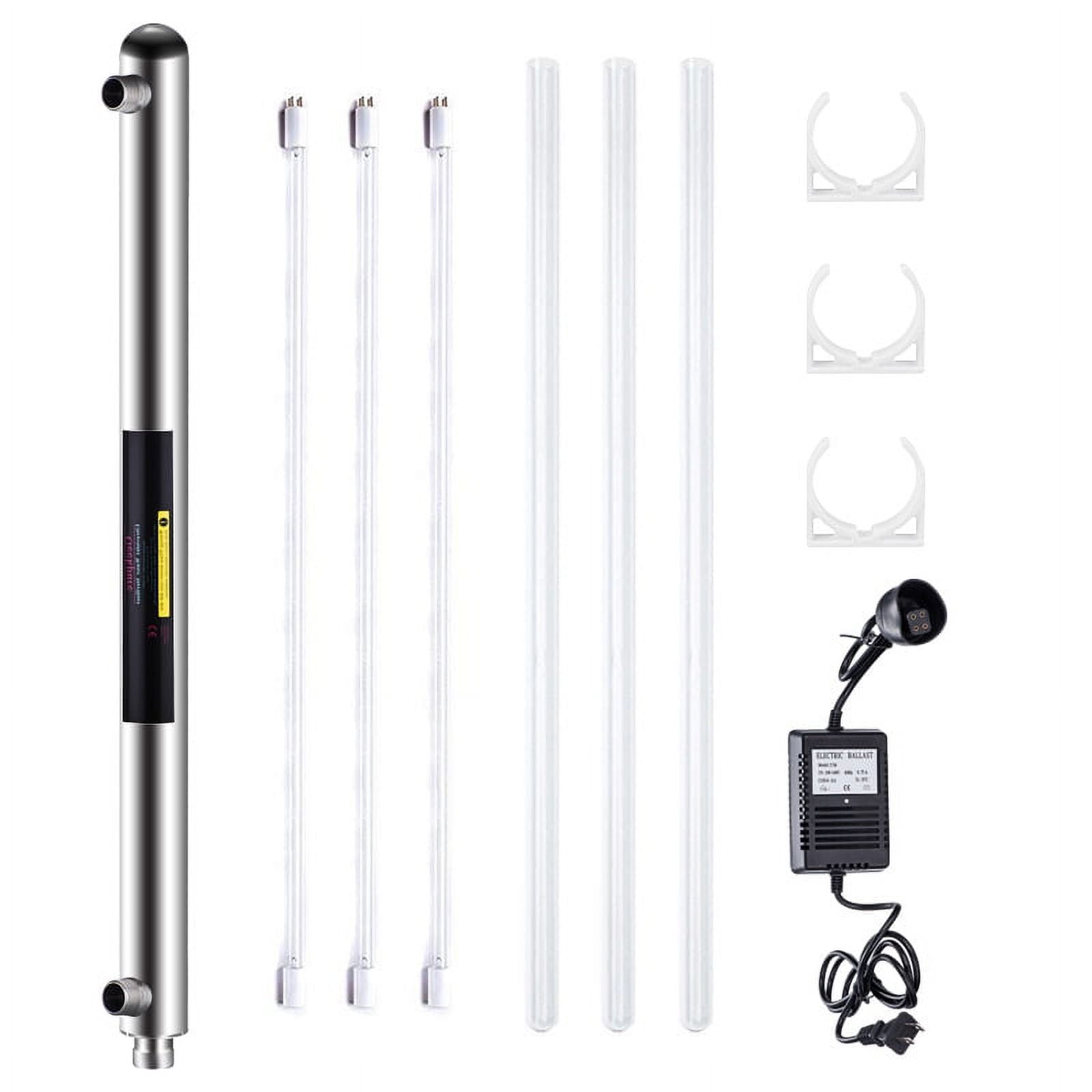 Geekpure 55W Whole House Ultraviolet Sterilizer Water Filter– UV Water Purifier with Extra 2 UV Filter +2 Quartz Sleeve(12 GPM)