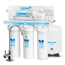 Geekpure 6-Stage Reverse Osmosis Water Filter System with Alkaline pH+ Remineralization Filter-75 GPD