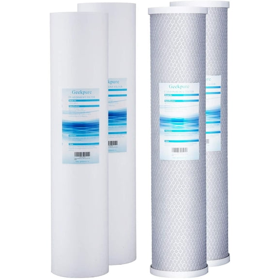 Geekpure Whole House PP Sediment and Carbon Block Replacement Filters 4.5x20inch