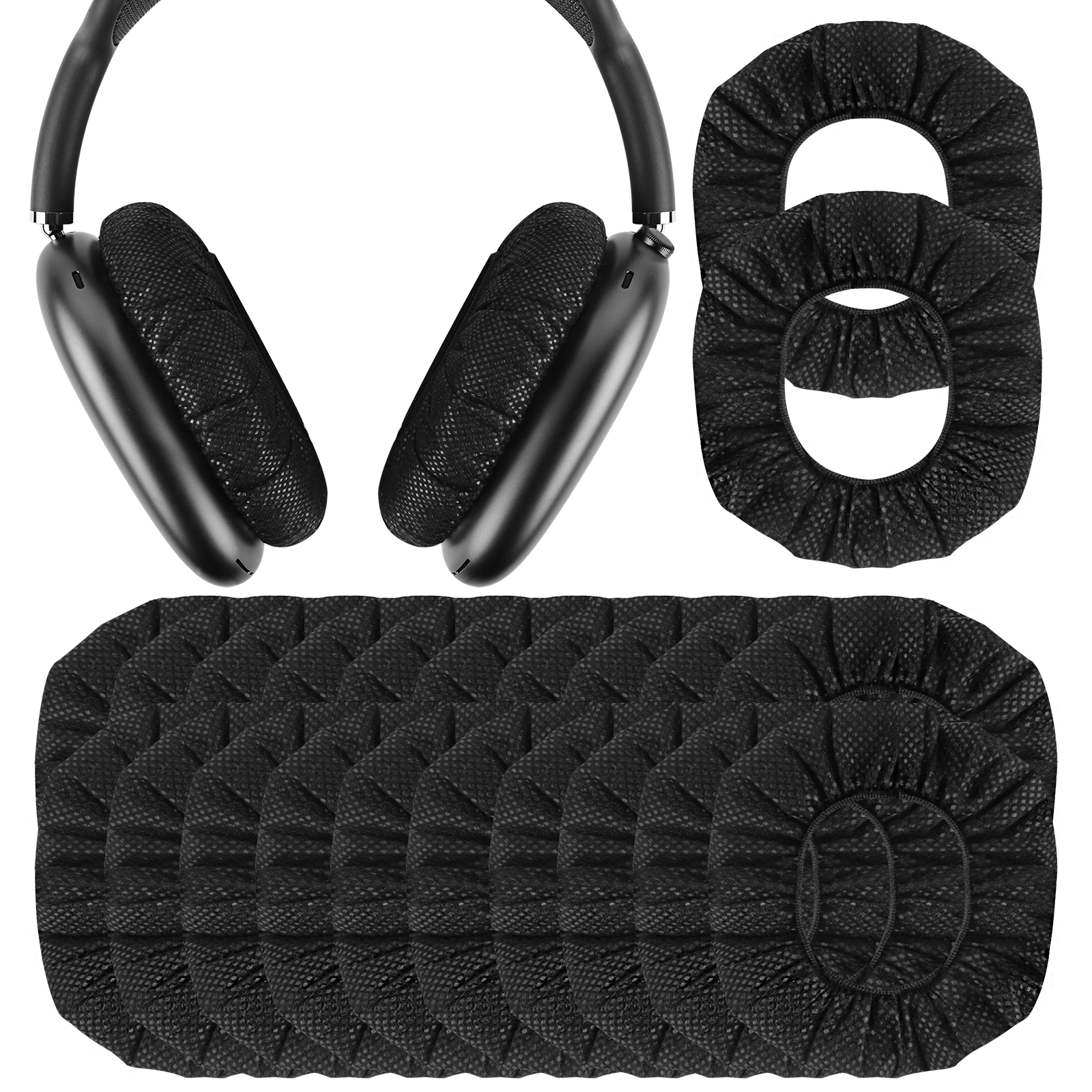 Geekria 2 Pairs Washable Headphone Earpad Covers (Small, Black)