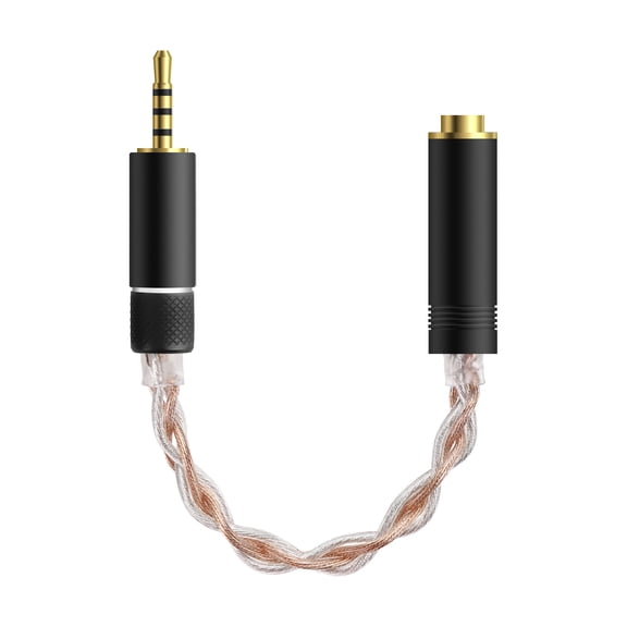 Geekria 2.5mm Balanced Male to 4.4mm Balanced Female Headphones Adapter, Copper and Silverplated Upgrade Cable Conversion Audio Dongle Cable (0.5feet)