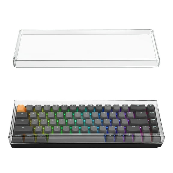 Geekria 65% Keyboard Dust Cover, Clear Acrylic Keyboard Cover for 68 Key Computer Mechanical Keyboard, Compatible with Keychron K7 Keyboard, Keychron K6, K6 Pro, RK ROYAL KLUDGE RK68