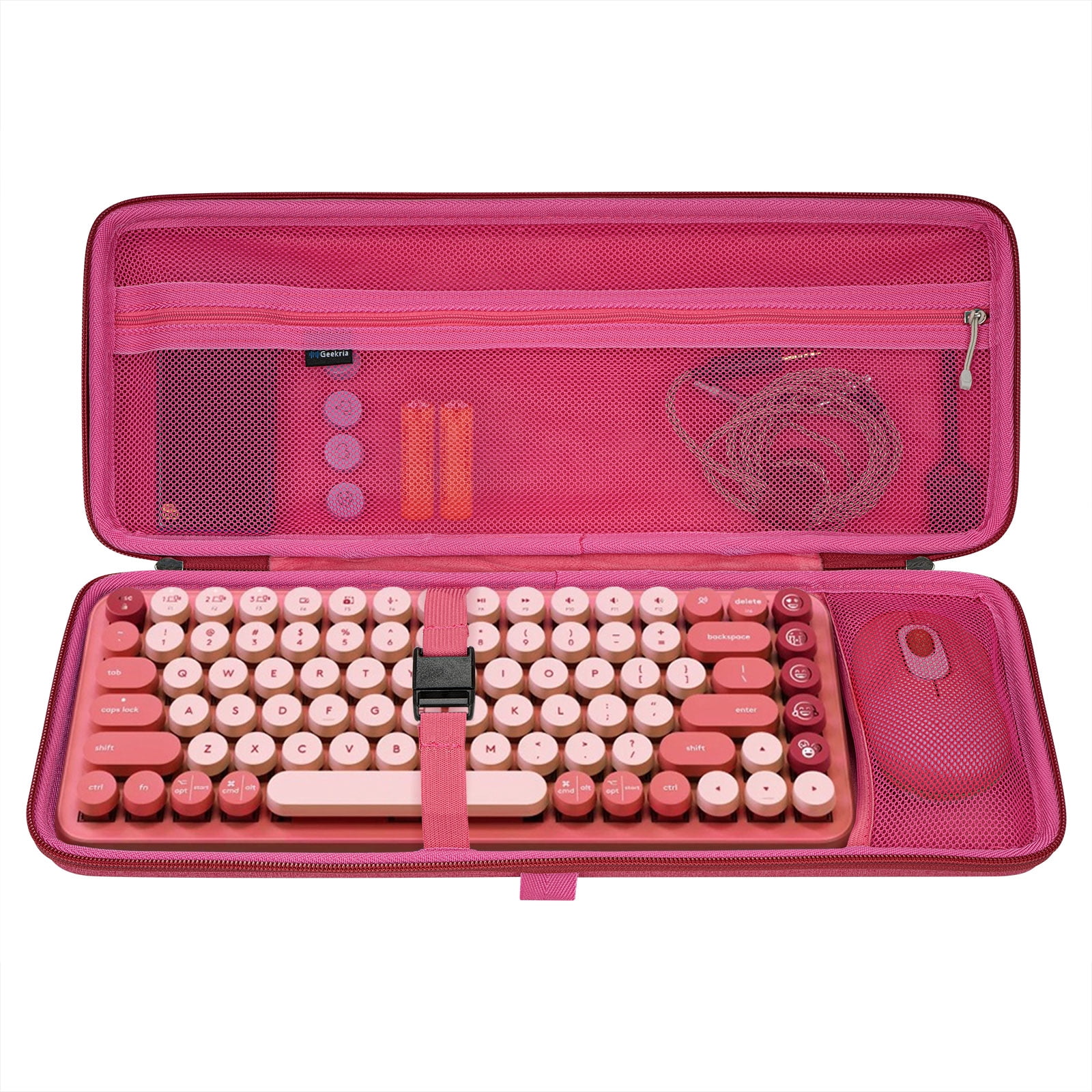 Geekria 75% Keyboard Case, Hard Shell Travel Carrying Bag for Compact 84 Key Computer Mechanical Gaming Keyboard, Compatible with Nuphy Air75, Logitech POP Keys/ POP ICON Combo (Rose)