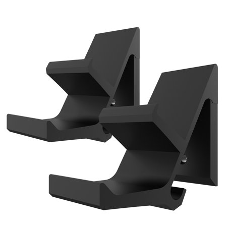 Geekria Aluminum Game Headphone Stand, Controller Hanger & Headphone Hanger Holder, Wall-Mounted Bracket, Compatible with Xbox One, PS5, PS4, Dualshock, HyperX (2 Pcs / Black)