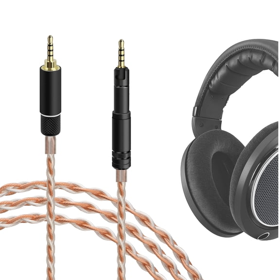 Geekria Apollo 5N Copper Silver Mixed Audio Cable Compatible with Sennheiser HD-599 579 569 559 558 HD-560 S, 2.5mm Balanced Replacement Headphone Cord for Audiophile, HiFi Headset (4ft / 120cm)