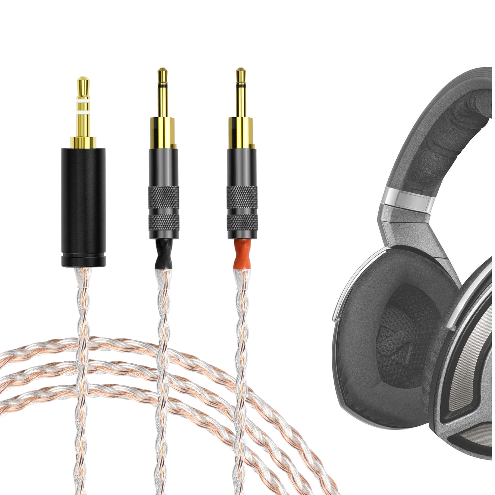 Geekria Apollo Copper Silver Braid Upgrade Audio Cable Compatible with ...