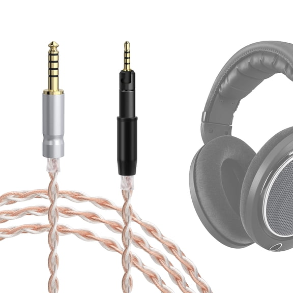 Geekria Apollo Silver-Plated Upgrade Audio Cable Compatible with Sennheiser HD 620S/599/598/560S/400PRO/579/569/550/505 Headphones, 4.4mm to 2.5mm Replacement Cord (4 ft / 1.2 m)